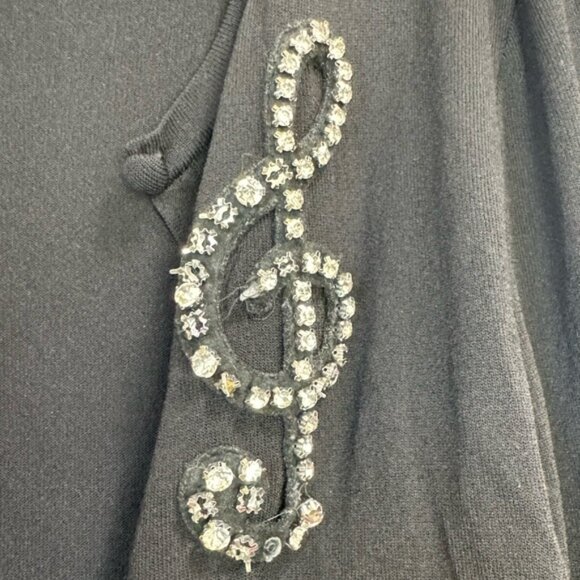 Moschino Boutique Crystal Music Cardigan Sweater Button Down Knit Soft Preppy 8 - Picture 11 of 16